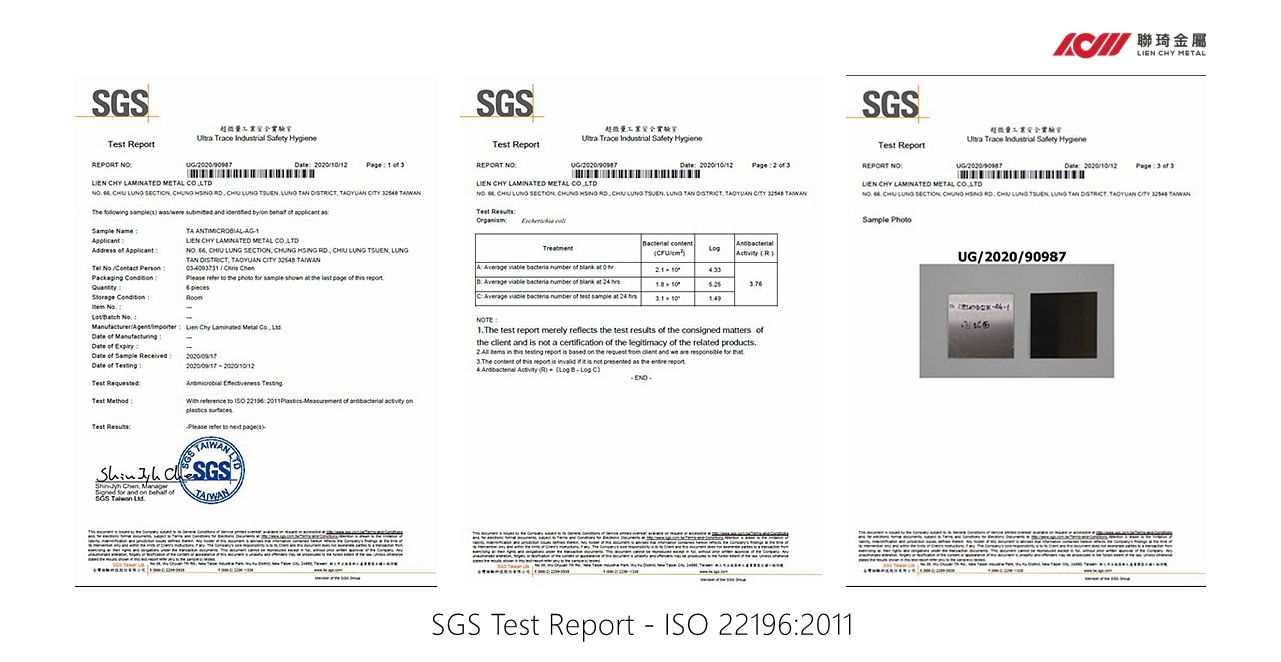SGS抗菌試験報告書